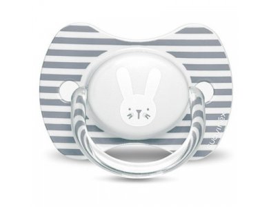 Suavinex Πιπίλα Σιλικόνης Ανατομική Rabbit Grey 6-18m