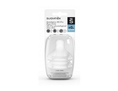 Suavinex SX Pro Small Φυσιολογικές Θηλές Σιλικόνης Αργής Ροής 0+Μ (Σετ 2τμχ)