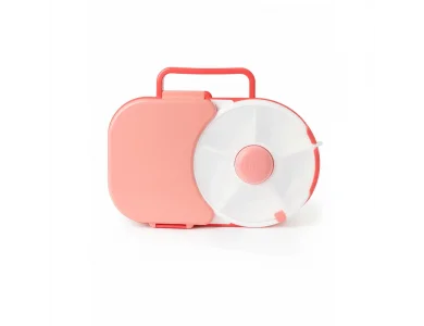 Gobe Lunchbox Watermelon Pink, Δοχείο για Σνακ με 1 Μεγάλη & 4 Περιστρεφόμενες Θήκες,1τμχ