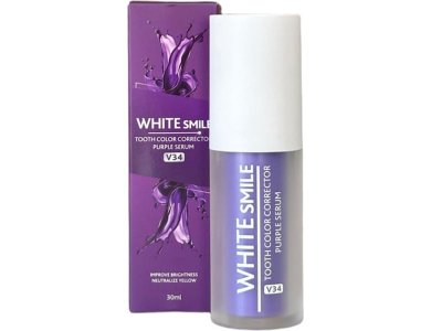 WhiteSmile Tooth Color Corrector Purple Serum V34 Μωβ Ορός Λεύκανσης Δοντιών, 30ml
