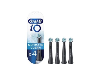 Oral-B iO Ultimate Clean, Ανταλλακτικές Κεφαλές Οδοντόβουρτσας Μαύρες, 4τμχ