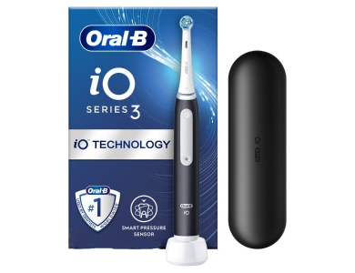 Oral-B iO Series 3 Magnetic Black Ηλεκτρική Οδοντόβουρτσα με Θήκη Ταξιδίου, 1τμχ