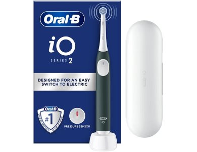 Oral B iΟ Series 2 Clean & Care Green & Travel Case Ηλεκτρική Οδοντόβουρτσα Πράσινη με Θήκη Ταξιδιού, 1σετ