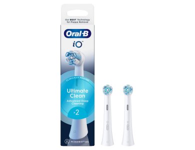 Oral-B iO Ultimate Clean White, Ανταλλακτικές Κεφαλές Ηλεκτρικής Οδοντόβουρτσας, 2τεμ