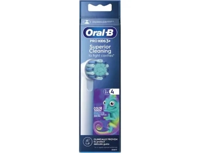 Oral-B Pro Kids 3+ Superior Cleaning, Ανταλλακτικές Κεφαλές 4τμχ