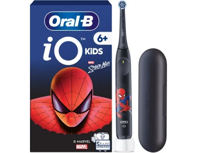 Oral-B iO Kids Spider-Man Black Παιδική Ηλεκτρική Οδοντόβουρτσα με Χρονομετρητή & Θήκη Ταξιδίου