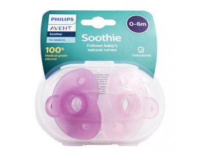Philips Avent Soothie (SCF099/21), Ορθοδοντική Πιπίλα Σιλικόνης 0-6 μηνών Ροζ, 2τεμ
