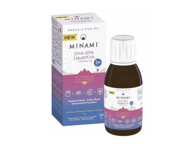 Minami EPA & DHA Liquid + Vitamin D3 Kids, Συμπλήρωμα Διατροφής με Ω-3, D3 για Παιδιά, 100ml