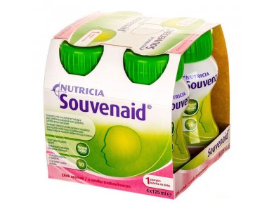 Nutricia Souvenaid, Θρεπτικό Ρόφιμα για Βελτίωση της Μνήμης σε Ασθενείς με Νόσο Alzheimer σε Αρχικό Στάδιο, Φράουλα, 4 x125ml