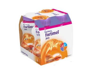 Nutricia Fortimel Jucy Orange Συμπλήρωμα Διατροφής, Θρεπτικό Σκεύασμα Υψηλής Ενέργειας, Χωρίς Γλουτένη με Γεύση Πορτοκάλι, 4x200ml