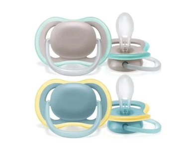 Philips Avent Ultra Air SCF349/01, Ορθοδοντική Πιπίλα Σιλικόνης 18m+, 2τεμ