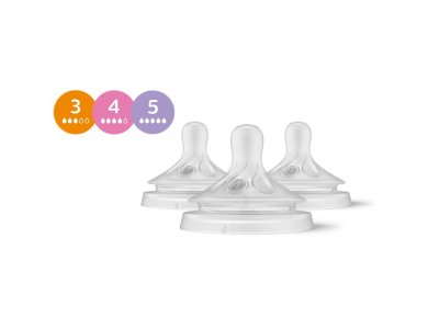 Θηλές σιλικόνης, Philips Avent Natural Response για 0m+, 3 τμχ