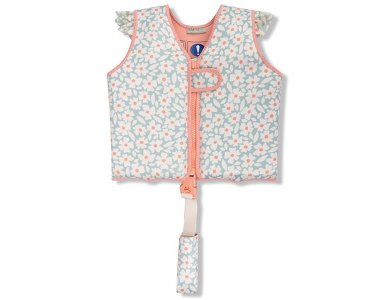 Swim Essentials Σωσίβιο Γιλέκο με Ιμάντα Ασφαλείας Green Flower 3-6 ετών, 1τμχ
