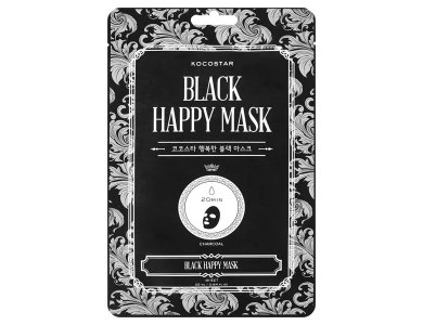 Kocostar Black Happy Mask, Μάσκα Καθαρισμού Προσώπου με Άνθρακα, 1τμχ