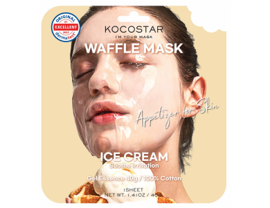 Kocostar Waffle Mask Ice Cream, Μάσκα Προσώπου για Ευαίσθητες Επιδερμίδες, 40g