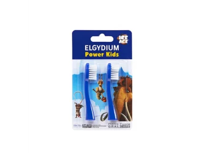 Elgydium Power Kids Ice Age, Μπλέ Ανταλλακτικά, 2τμχ