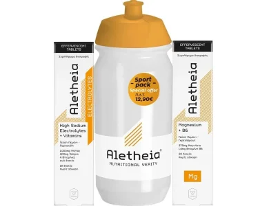 Aletheia Promo Sport Pack High Sodium Electrolytes & Vitamins Ηλεκτρολύτες 18 Αναβράζοντα Δισκία & Magnesium & B6 20 Αναβράζοντα Δισκία & Aletheia Μπουκάλι 500ml