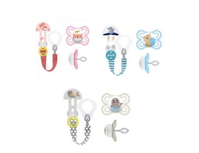 Mam Perfect & Clip It! Set, Πιπίλας Σιλικόνης και Κορδέλα Στήριξης, 0m+