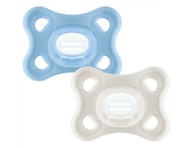 Mam Comfort Silicone Soother 3-12m, Ελαφριά Ορθοδοντική Πιπίλα Σιλικόνης για τη Σωστή Στοματική Ανάπτυξη, Μπλε / Κρεμ 2 Τεμάχια