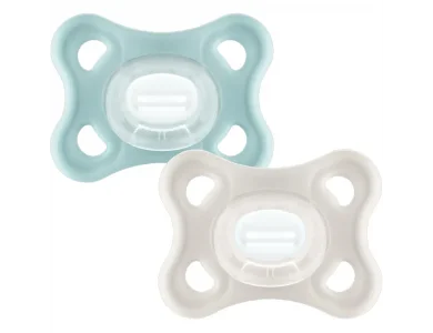 Mam Comfort Silicone Soother 3-12m, Ελαφριά Ορθοδοντική Πιπίλα Σιλικόνης για τη Σωστή Στοματική Ανάπτυξη, Μέντα / Κρεμ, 2 Τεμάχια