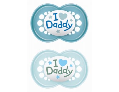 Mam Ι Love Daddy 170S, Πιπίλα Σιλικόνης Αγόρι (6-16m), 2pcs