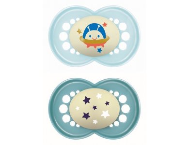 Mam Original Night, Ορθοδοντική Πιπίλα Σιλικόνης 16m+, 2τεμ