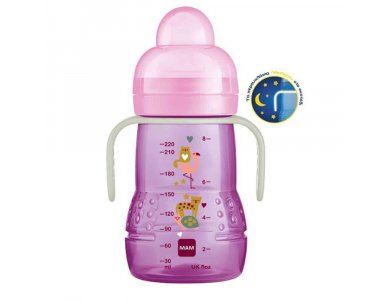 Mam, Μπιμπερό Μετάβασης σε Ποτηράκι Trainer+ Night 4m+, 220ml