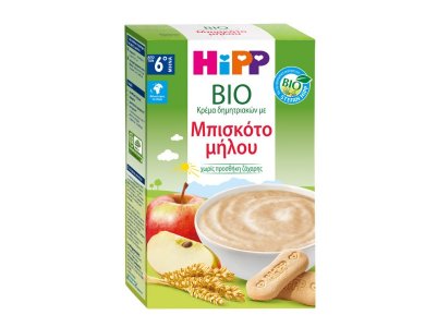 Hipp Bio Κρέμα Δημητριακών με Μπισκότο Μήλου για 6m+, 250g