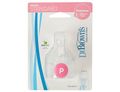 Dr. Brown's Θηλές Preemie Flow, Πρόωρα Βρέφη, με Στενό Λαιμό, 2τμχ