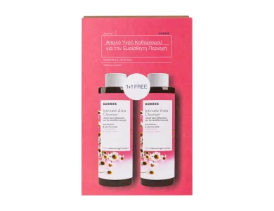Korres Promo Intimate Υγρό Καθαρισμού Ευαίσθητης Περιοχής με Χαμομήλι & Lactic Acid 1+1, 2Χ250ml