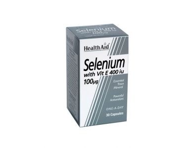Health Aid Selenium 100μg + Vitamin E 400i.u  30caps
