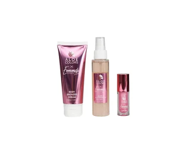 Aloe Colors x Emmanouela Cosmetics Ready to Glow Set με Golden Body Bronzer Cream Κρέμα Σώματος, 100ml & Secret Glow & Glitter Spray Λάμψης, 100ml & Lip Oil Έλαιο Χειλιών, 10ml