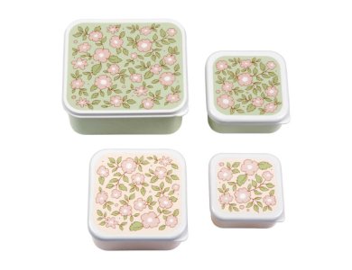A Little Lovely, δοχεία φαγητού Lunch Box & Snack Box Blossoms, Σετ 4τμχ