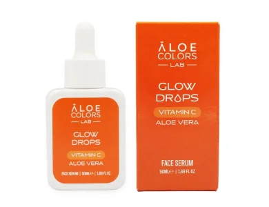 Aloe+Colors Glow Drops Καταπραϋντικό & Ενυδατικό Serum Προσώπου με Βιταμίνη C & Υαλουρονικό Οξύ για Αποτοξίνωση & Λάμψη, 50ml