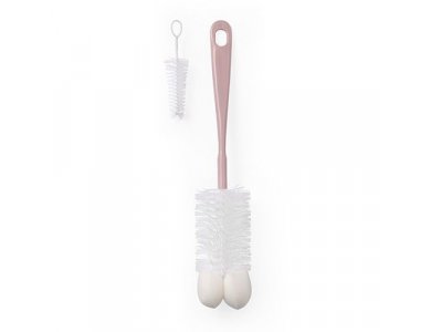 BabyOno: Σετ βούρτσα για Μπουκάλια και Θηλές με Μίνι Βουρτσάκι και Σφουγγάρι, Ροζ