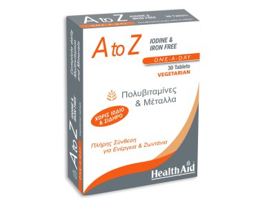 Health Aid A to Z Iodine & Iron Free, 30tabs