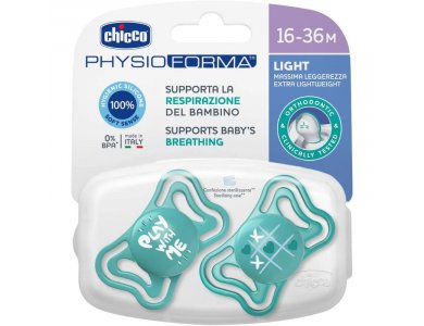 Chicco Physio Forma Light Εργονομική Πιπίλα με Θηλή Σιλικόνης για Ηλικίες 16-36m, 2τμχ