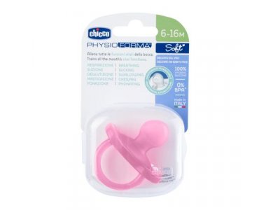 Chicco Physio Forma Soft Πιπίλα Ολο Σιλικόνη Ροζ 6-16m, 1 τμχ