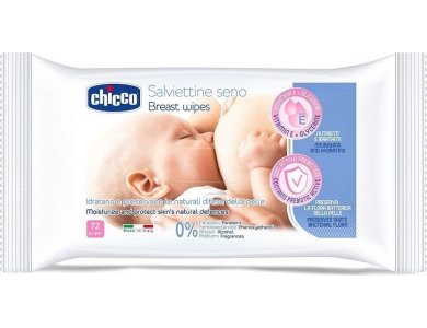 Chicco Breast Wipes Μαντηλάκια Καθαρισμού Στήθους, 72 τμχ
