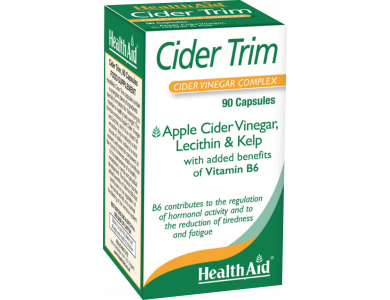Health Aid Cider Trim, Συμπλήρωμα Αδυνατίσματος με Μηλόξυδο, 90caps
