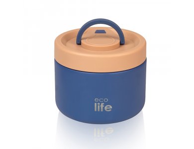 Eco life Θερμός Φαγητοδοχείο Στρογγυλό, Μπλέ, 650ml