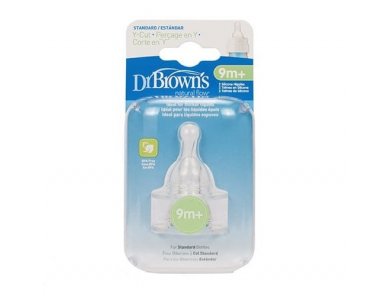 Dr. Brown's Θηλές Options+, 9m+, Y-Cut, για Στενό Λαιμό, 2τμχ