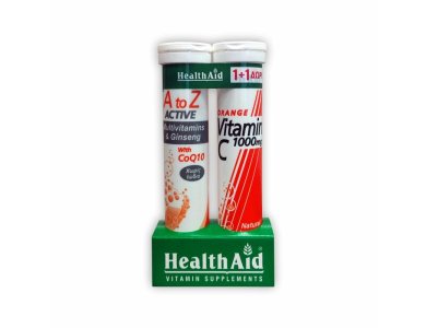 Health Aid AtoZ Active MultiVitamin with CoQ10 20eff.tabs +20tabs με Γεύση Πορτοκάλι