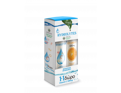 Power Health Hydrolytes 20Tabs & ΔΩΡΟ Vitamin C 500mg 20Tabs with Stevia