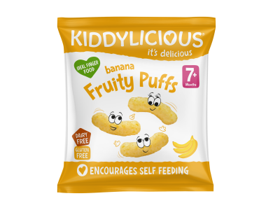 Kiddylicious Banana Fruity Puffs 7m+ Γαριδάκια Μπανάνα, 10gr