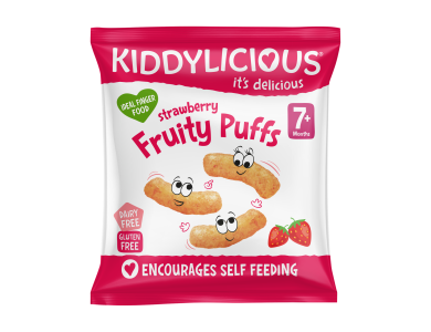Kiddylicious Strawberry Fruity Puffs 7m+ Γαριδάκια Φράουλα, 10gr