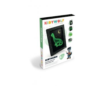 KIDYWOLF: Χειροτεχνίες με φωτεινά νήματα Νέον (3 Κάρτες) - Θέμα Δεινόσαυροι