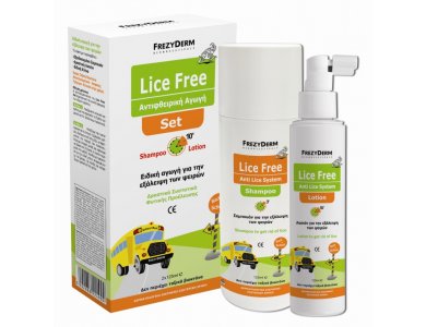 Frezyderm Lice Free Set Ολοκληρωμένη Αγωγή για Ψείρες Σαμπουάν & Λοσιόν, 2 X 125ml
