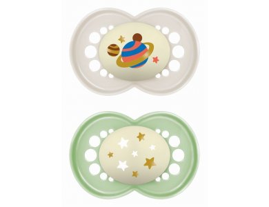 Mam Original Night Ορθοδοντική Πιπίλα Σιλικόνης 16m+, 2τεμ