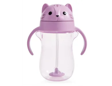 Munchkin Tip & Sip Straw Cat Κύπελλο με Καλαμάκι από 9m+, 296ml
